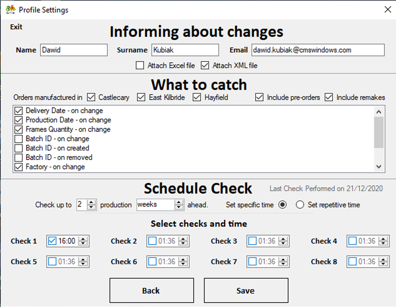 Profile Options