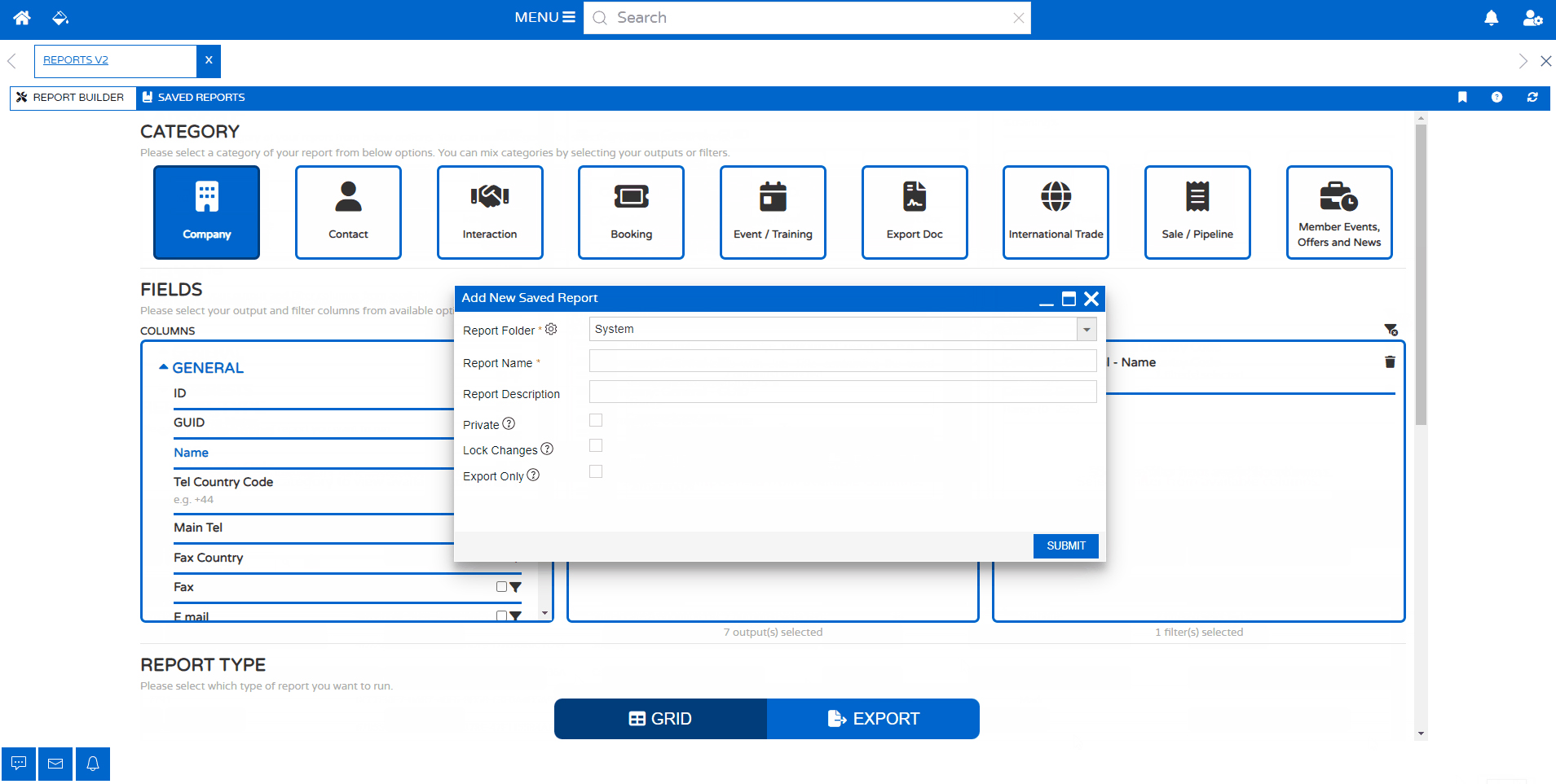 Saving reports